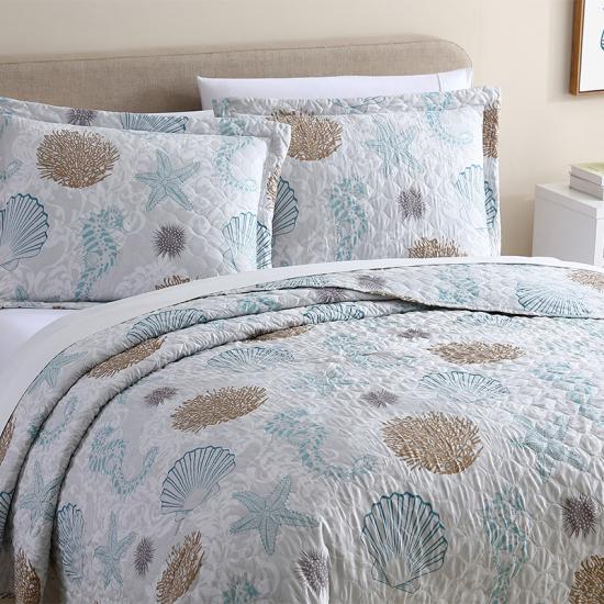 cxmicrotex Luxuria Seashell Prewashed bedspreads And Quilt Set
