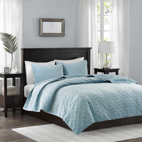 mirotex Diamond Quilted Blue Bedspread solidus lectus Covers