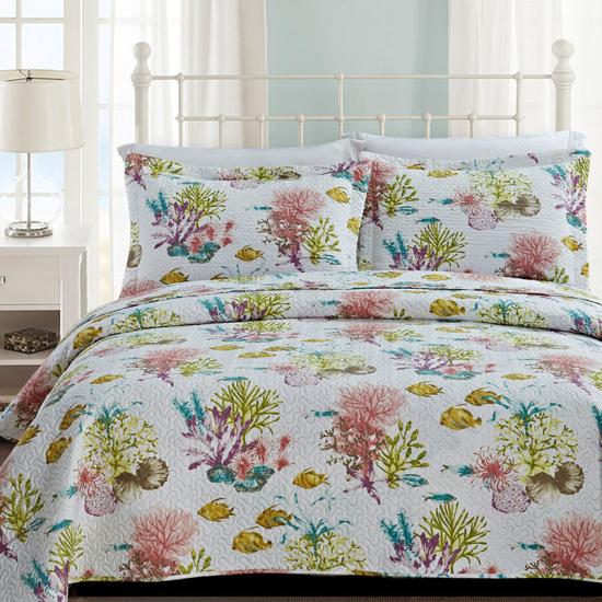 microtex Coral Coastal Typis Ultrasonic Bedspread
