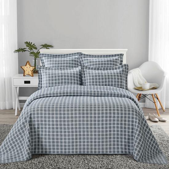 cxmicrotex Box Stitching Quilt Traditional Jacquard Bedding Set