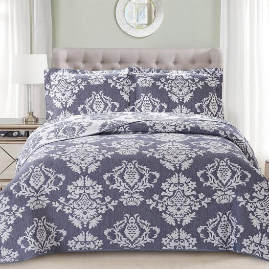 cxmicrotex Purpura Damasca Stramenta Jacquard Quilt Set