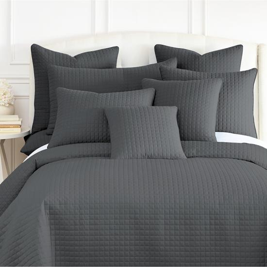 Grey Quilted Decorative Pulvinar Pair