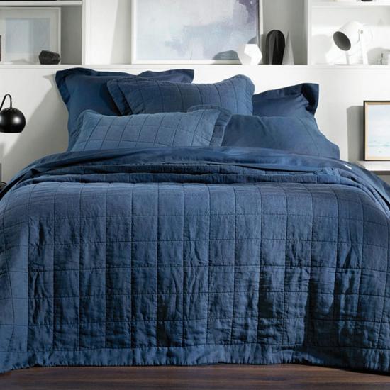 Navy Box Quilted Stratum lapide lavit Quilt Set