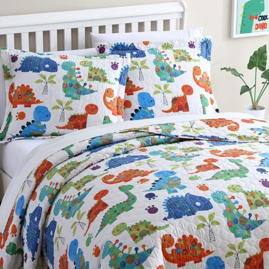cxmicrotex Kids Twin Bedding Set Dinosaurum Quilted Bedspread