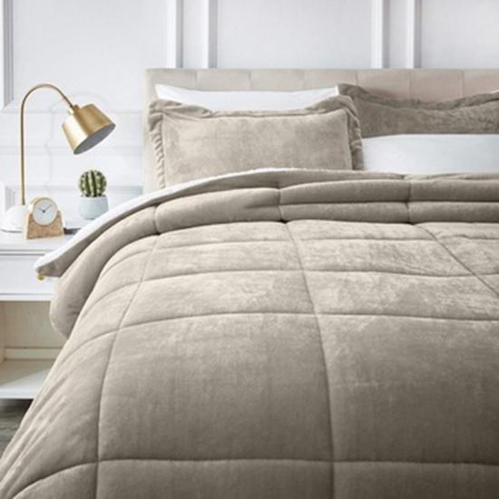 Solidus Flannel Paraclitus Bedspread Sherpa Quilted Stramenta Set