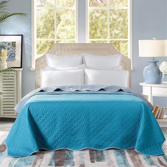 1 Piece Pinsonic Quilt Set Scollape Reversible Color Bedspread 220x240cm