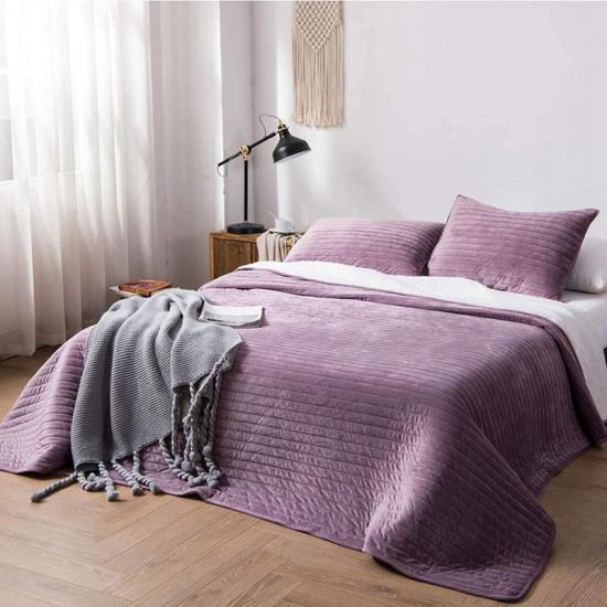 Solidum Sherpa Quilted Stramenta Ultrasonic caelatum Quilt Set